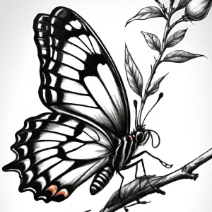 Monochrome Monarch Botanical Wall Art