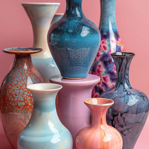 Prism Aura Glazed Ceramic Vase Collection