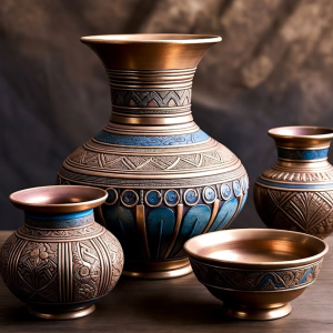 Sultanate Bronze & Azure Engraved Metalware Collection