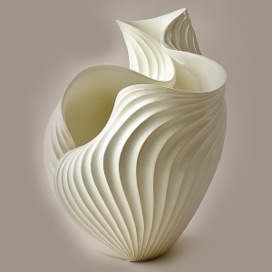 Ripple Aura Sculptural Ribbed Vase
