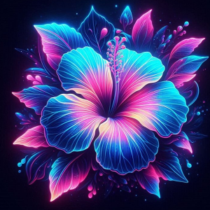 Lumina Bloom LED Neon Hibiscus Sign