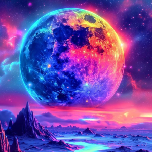 Celestial Odyssey: Multichrome Planet Canvas Art