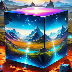 Cosmic Portal: Infinite Galaxy Cube Wall Art